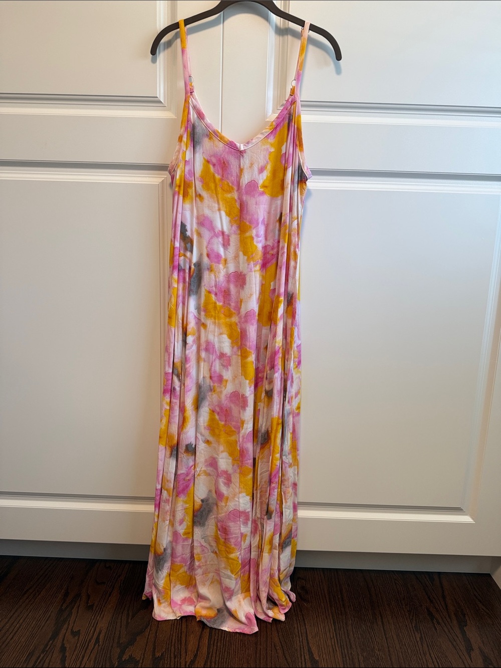 torrid Pink, Yellow & Gray Floral Slip Maxi Dress